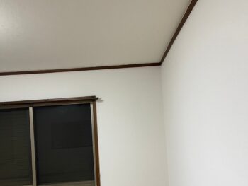 天井部分も同じクロスで統一し、広く感じられる空間になりました